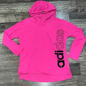 Adidas bright pink long-sleeve hooded shirt